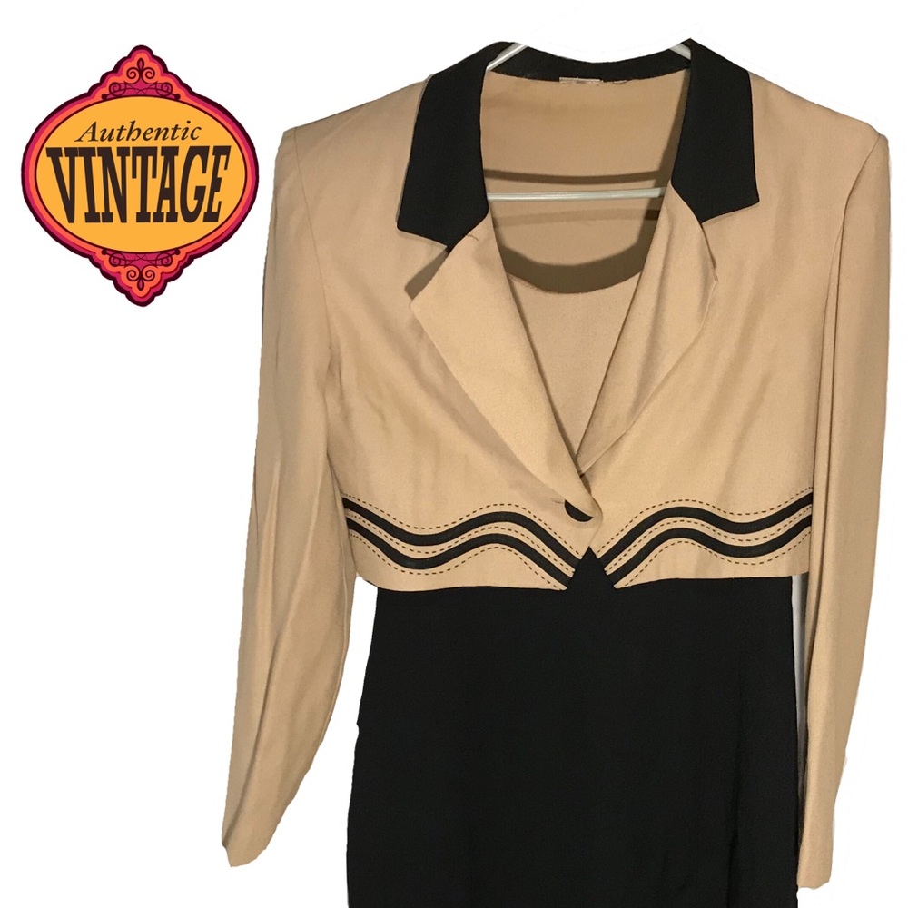 Vintage Striped Blazer Suit Cropped Jacket 1980s - Picture 9 of 11
